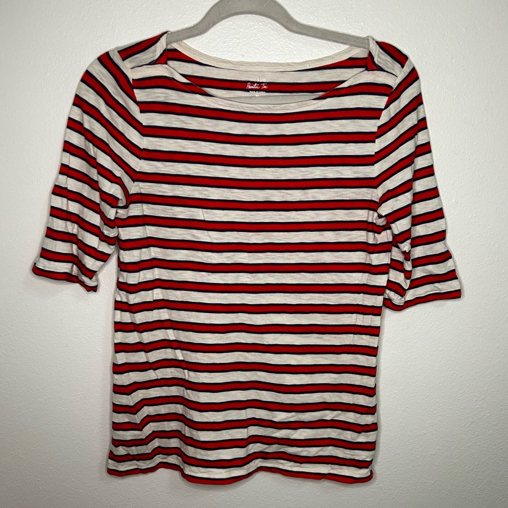 Jcrew striped scoop neck painter tee